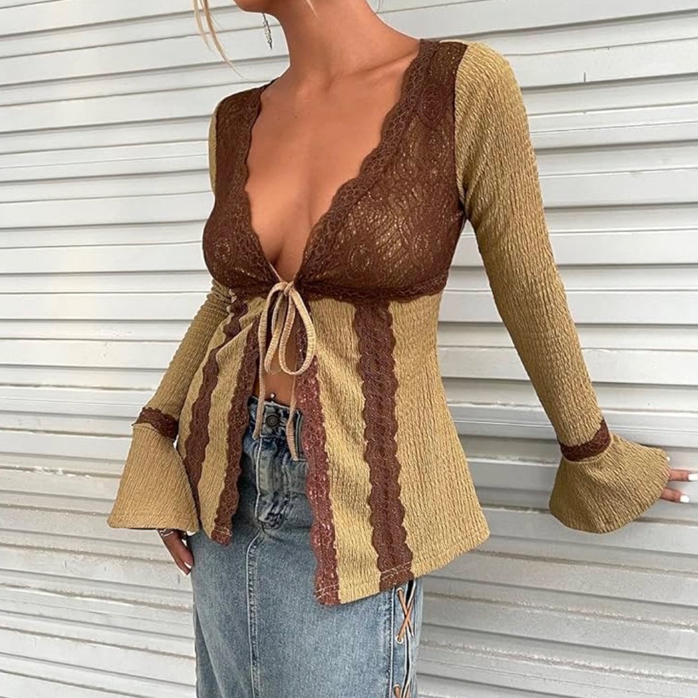 Fairy Core Front Tie Shirt / Cardigan